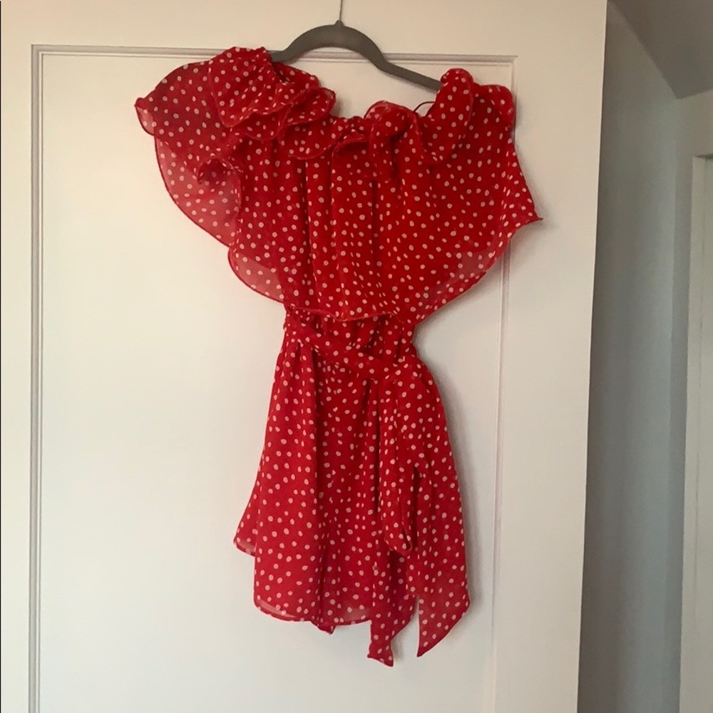 NEW red and white polka dot romper!! Size SMALL